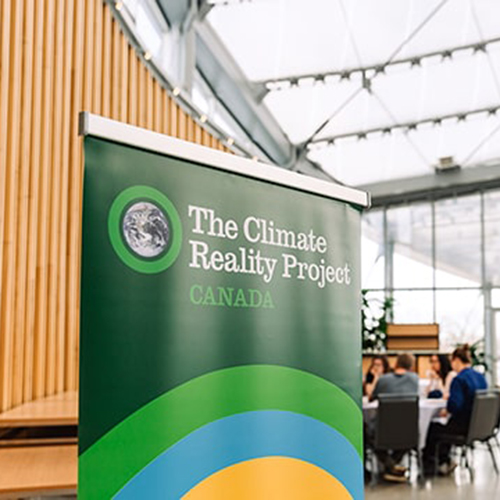 climate reality project canada sign at event
