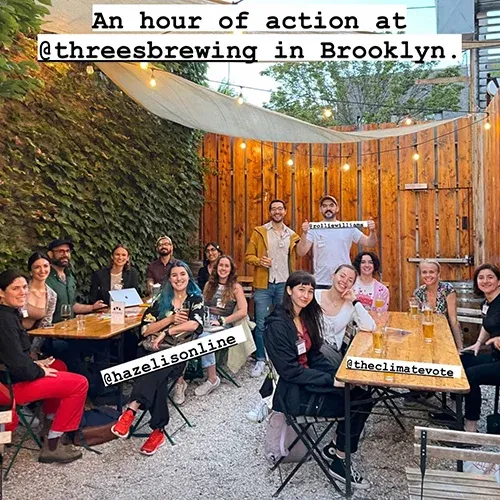 changemakers gather outside in brooklyn