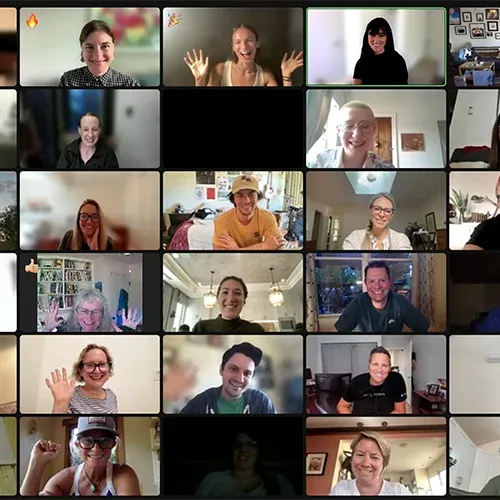 changemakers take a photo during rewiring america
