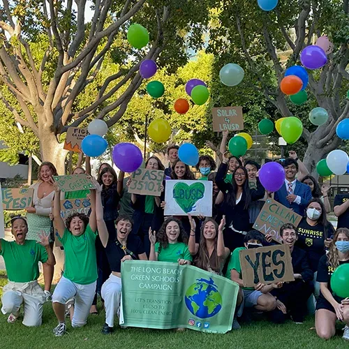 youth activists holdings balloons