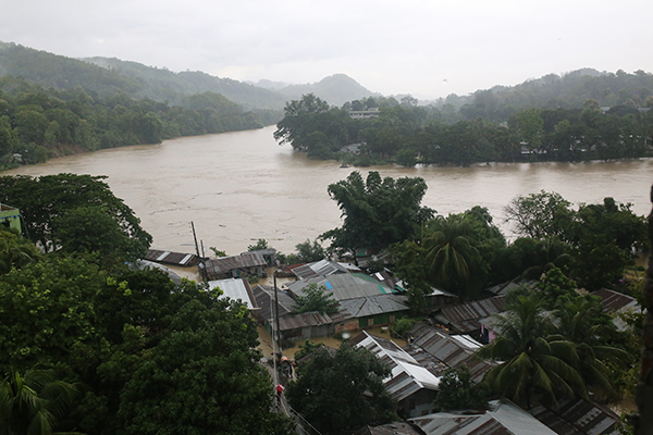 Monsoon Flood In Bandarban, Bangladesh : Stock Photo
