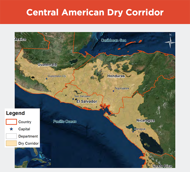 Central American dry corridor map