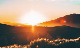 Sunset over hills