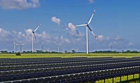 Turbines in a field