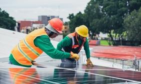 Photo of installing solar panels