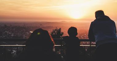  family at sunset