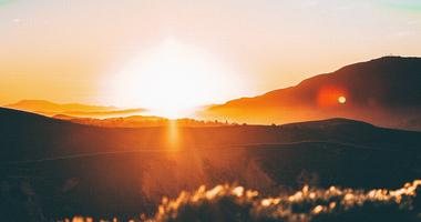 Sunset over hills