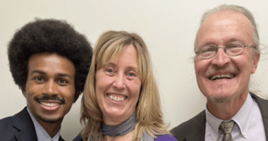 Climate Reality chapter activists Allison Stillman and Paul Klein with MCAP Co-Founder Justin J. Pearson