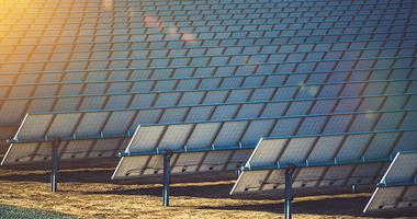 Solar Panels Shining in sun