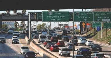 cars backed up on highway
