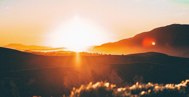 Sunset over hills