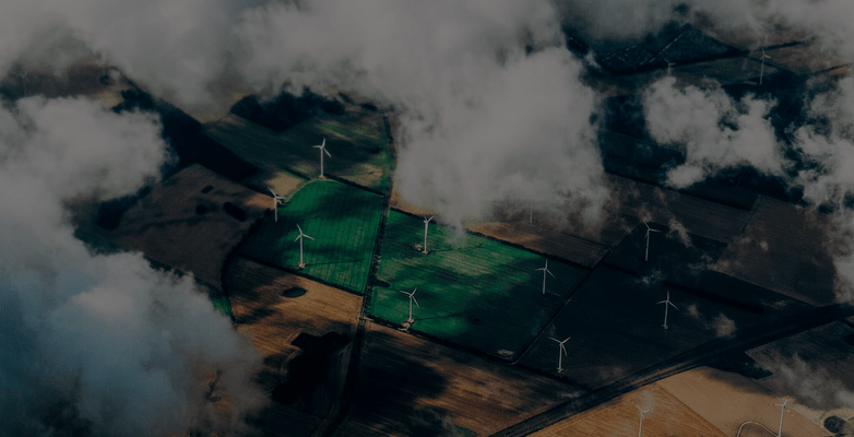 Aerial view of turbines