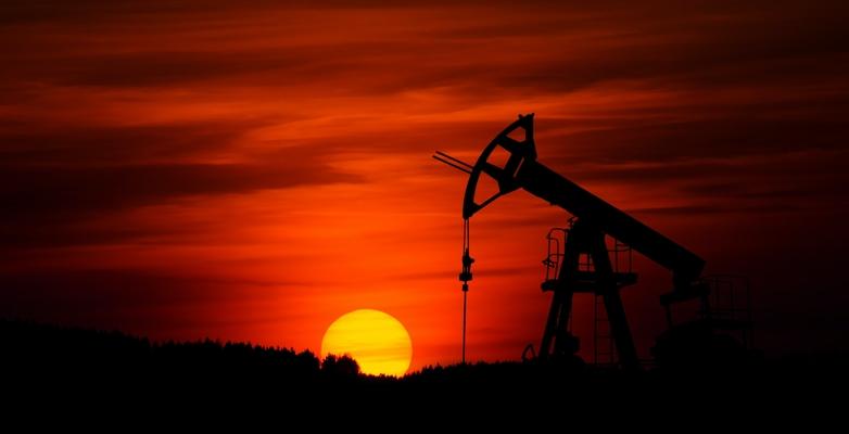 oil rig at sunset