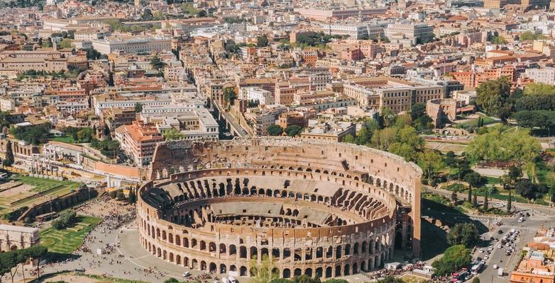 aerial view of Rome, Italy