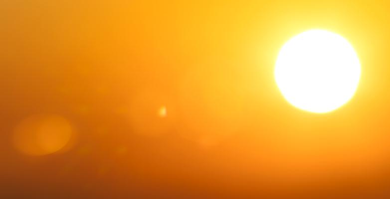 Sweltering heat from the sun