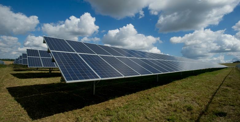 solar array in field
