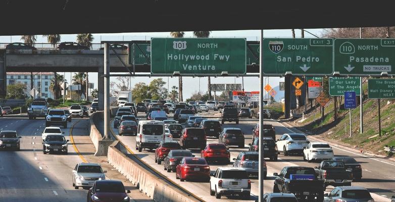 cars backed up on highway
