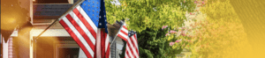 American flag hung in neighborhood