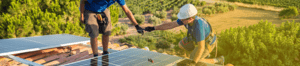 workers installing solar panels