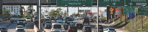 cars backed up on highway